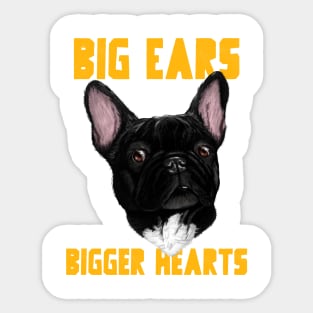 Big Ears, Bigger Hearts: French Bulldog Love Sticker